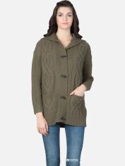 Акція на Кардиган з домішкою вовни в'язаний жіночий Colin's CL1023722KML XS-S Хакі від Rozetka