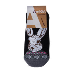Акція на Шкарпетки-чешки жіночі AmiGА махрові, кролик, чорні, розмір 23-25 від Eva