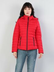 Акция на Куртка демісезонна коротка з капюшоном жіноча Colin's CL1044300RED S Червона от Rozetka