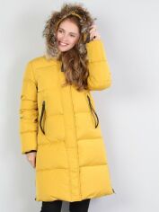 Акція на Куртка демісезонна довга з каптуром жіноча Colin's CL1045389MYLQ1.V2 XS Жовта від Rozetka
