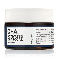 Акція на Маска для обличчя Q+A Activated Charcoal Face Mask з активованим вугіллям, 50 г від Eva