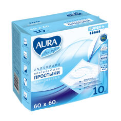 Акція на Простирадла гігієнічні Aura Ultra comfort 60х60см одноразові, 10 шт від Eva