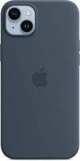 Акция на Панель Apple MagSafe Silicone Case для Apple iPhone 14 Plus Storm Blue (MPT53ZE/A) от Rozetka