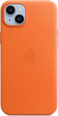 Акция на Панель Apple MagSafe Leather Case для Apple iPhone 14 Plus Orange (MPPF3ZE/A) от Rozetka