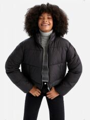 Акция на Куртка зимова коротка жіноча DeFacto X4598AZ M Black от Rozetka