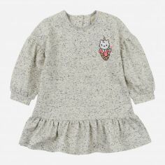 Акція на Дитяча сукня для дівчинки UA16 15ДВ123 5-77 104 см Рябка в сірому меланжі від Rozetka