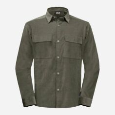 Акція на Сорочка бавовняна чоловіча Jack Wolfskin Nature Shirt M 1403571-4550 S Сіра з оливковим від Rozetka