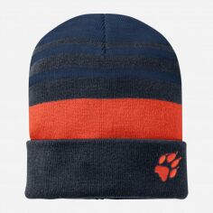 Акція на Дитяча демісезонна шапка-біні в'язана Jack Wolfskin Stripy Knit Cap K 1910401_1080 51-53 Синій/Червоний від Rozetka