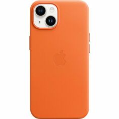 Акция на Чехол Apple для iPhone 14 Leather Case with MagSafe - Orange (MPP83ZE/A) от MOYO