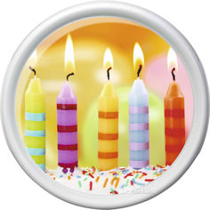 Акція на Поднос круглый Emsa Rotation Birthday candles 30 х 30 см Белый с рисунком (EM512517) від Rozetka UA