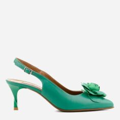Акція на Жіночі туфлі зі шкіри Le'BERDES 14772 38 24.5 см Зелені від Rozetka