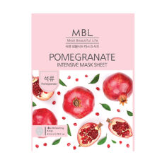 Акція на Тканинна маска для обличчя MBL Pomegranate Intensive Mask Sheet з гранатом, 23 мл від Eva