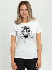 Акція на Футболка жіноча Sol's Imperial Women 190 З полюючим тигром DTF11502102/185 XXL Біла від Rozetka