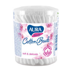 Акція на Ватні палички в стакані Aura Beauty Cotton Buds Soft and Delicate, 100 шт від Eva