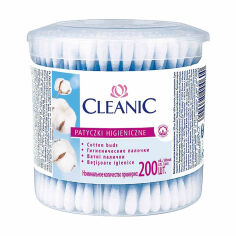 Акция на Ватні палички в круглій банці Cleanic Face Care Cotton Buds, 200 шт от Eva