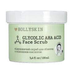 Акція на Скраб для обличчя Hollyskin Glycolic AHA Acid Face Scrub з гліколевою кислотою, 100 мл від Eva