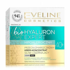 Акція на Інтенсивно зміцнювальний крем-концентрат для обличчя Eveline bio Hyaluron Expert проти зморщок, гіпоалергенний, 40+, 50 мл від Eva