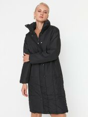 Акція на Пуховик зимовий довгий жіночий Trendyol TWOAW20MO0015 S Чорний від Rozetka