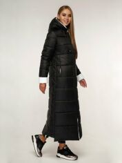 Акція на Куртка зимова довга жіноча Favoritti ПВ-1202 50 Чорна з білим від Rozetka