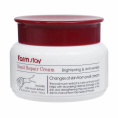 Акція на Відновлювальний крем для обличчя Farm Stay Snail Repair Cream з муцином равлика, 100 мл від Eva