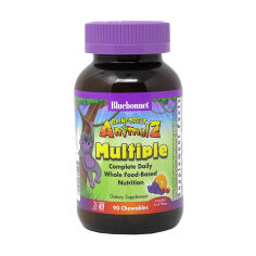 Акція на Мультивітаміни для дітей Bluebonnet Nutrition Rainforest Animalz Multiple зі смаком фруктів, 90 жувальних цукерок від Eva