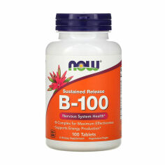 Акция на Комплекс вітамінів уповільненого вивільнення NOW foods B-100, 100 таблеток от Eva