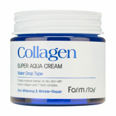 Акція на Зволожувальний крем для обличчя FarmStay Collagen Super Aqua Cream з колагеном, 80 мл від Eva