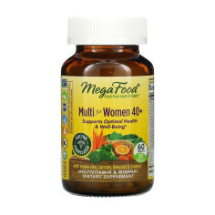 Акція на Дієтична добавка мультивітаміни та мінерали в таблетках MegaFood Multi for Women 40+ для жінок, 60 шт від Eva