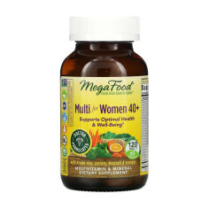Акція на Дієтична добавка мультивітаміни та мінерали в таблетках MegaFood Multi for Women 40+ для жінок, 120 шт від Eva