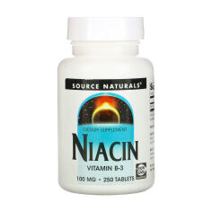 Акция на Дієтична добавка в таблетках Source Naturals Ніацин (В3) 100 мг, 250 шт от Eva