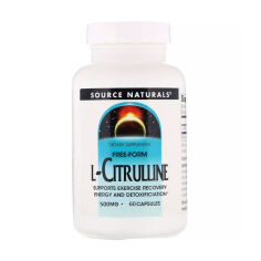 Акція на Дієтична добавка амінокислота в капсулах Source Naturals L-Citrulline L-Цитрулін 500 мг, 60 шт від Eva