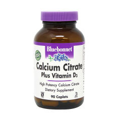 Акция на Кальцій цитрат + вітамін Д3 Bluebonnet Nutrition Calcium Citrate Plus Vitamin D3, 90 капсул от Eva