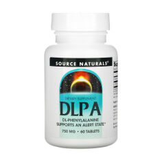 Акція на Дієтична добавка амінокислота в таблетках Source Naturals DLPA (фенілаланін) 750 мг, 60 шт від Eva