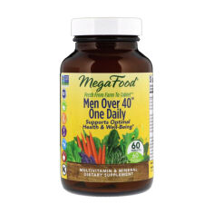 Акція на Дієтична добавка мультивітаміни та мінерали в таблетках MegaFood Men Over 40 One Daily для чоловіків, 60 шт від Eva