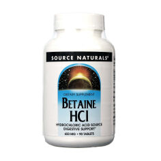 Акція на Дієтична добавка амінокислота в таблетках Source Naturals Бетаїн HCL 650 мг, 90 шт від Eva