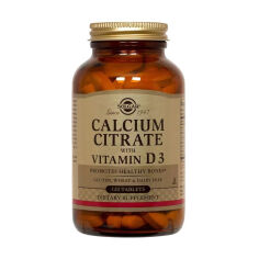 Акція на Дієтична добавка вітамінно-мінеральний комплекс в таблетках Solgar Calcium Citrate With Vitamin D3 Цитрат кальцію + вітамін D3, 120 шт від Eva