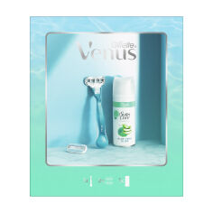 Акція на Подарунковий набір Gillette Venus Smooth жіночий (бритва + змінні картриджі, 2 шт + гель для гоління, 75 мл) від Eva