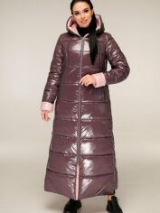 Акция на Куртка зимова довга жіноча Favoritti ПВ-1202-Лак 58 Рожева з коричневим от Rozetka