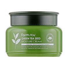 Акція на Зволожувальний крем для обличчя FarmStay Green Tea Seed Moisture Cream з зеленим чаєм, 100 г від Eva