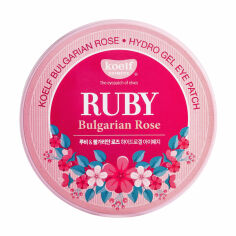 Акція на Гідрогелеві патчі для шкіри навколо очей Petitfee & Koelf Ruby & Bulgarian Rose Eye Patch з рубіном та болгарською трояндою, 60 шт від Eva
