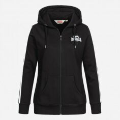 Акция на Толстовка на блискавці з капюшоном жіноча Lonsdale 117324-1500 XS Black/White от Rozetka