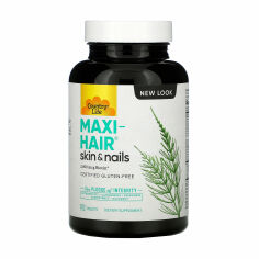 Акція на Дієтична добавка вітамінно-мінеральний комплекс в таблетках Country Life Maxi-Hair для зростання та зміцнення волосся, 90 шт від Eva