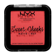 Акция на Матові рум'яна для обличчя NYX Professional Makeup Sweet Cheeks Matte Creamy Powder 04 Citrine Rose, 5 г от Eva