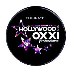 Акція на Глітерний гель для манікюру Oxxi Professional Hollywood 11 Рожева веселка з голографічним ефектом, 5 г від Eva