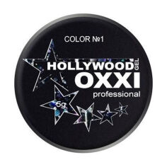 Акция на Глітерний гель для манікюру Oxxi Professional Hollywood 1 Чорний з голографічним ефектом, 5 г от Eva