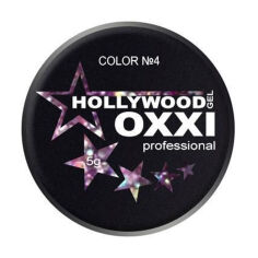 Акція на Глітерний гель для манікюру Oxxi Professional Hollywood 4 Бузковий з голографічним ефектом, 5 г від Eva