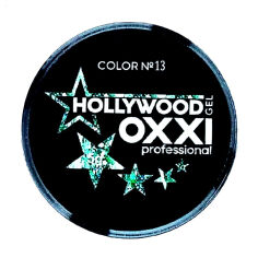 Акція на Глітерний гель для манікюру Oxxi Professional Hollywood 13 Зелений з голографічним ефектом, 5 г від Eva