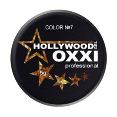 Акція на Глітерний гель для манікюру Oxxi Professional Hollywood 7 Золото з голографічним ефектом, 5 г від Eva