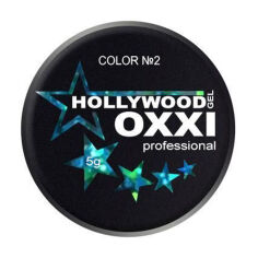 Акція на Глітерний гель для манікюру Oxxi Professional Hollywood 2 Бірюзово-салатовий голографічний мікс, 5 г від Eva
