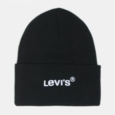 Акція на Шапка Levi's Wordmark Beanie 233754-208-59 One Size Regular Black від Rozetka